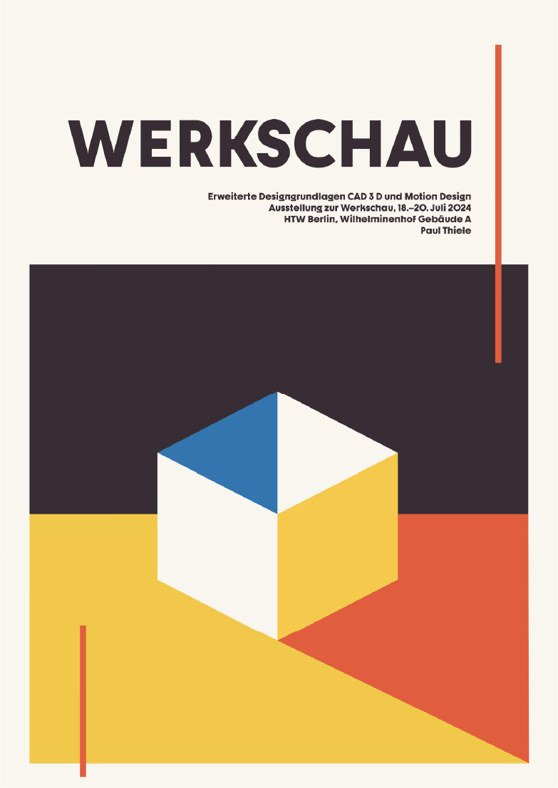 Werkschau-Plakat im Bauhaus-Stil
