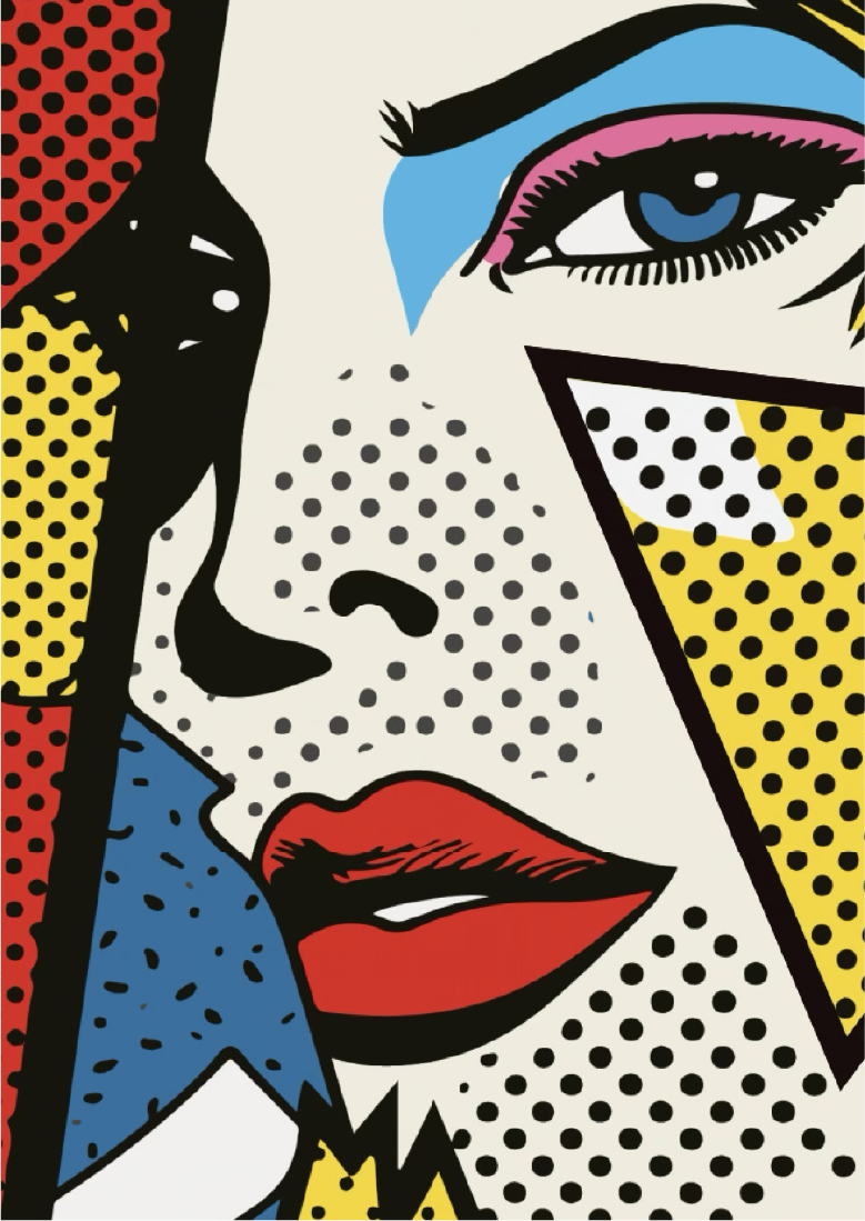 Pop-Art-Plakat mit Halftone-Optik