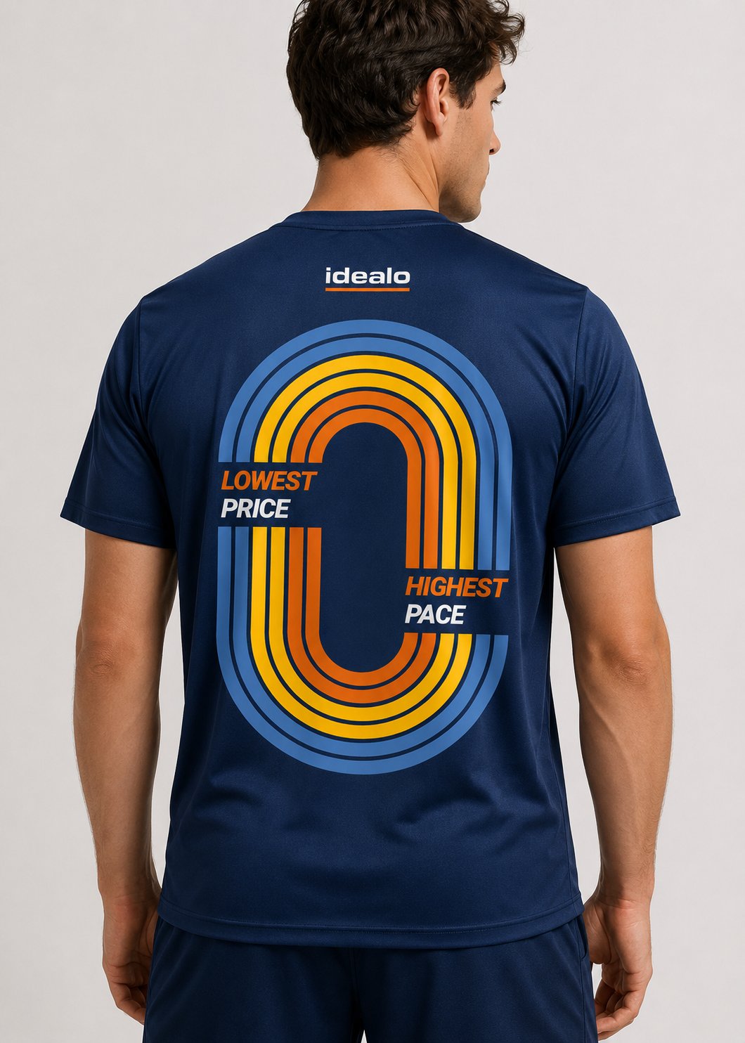 idealo Laufshirt mit Laufbahn-Grafik, Lowest Price Highest Pace